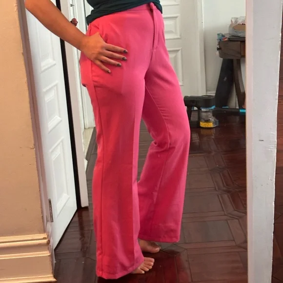 💥GGG SALE💥ASOS Bright Pink Wide Leg Pants - Picture 2 of 11